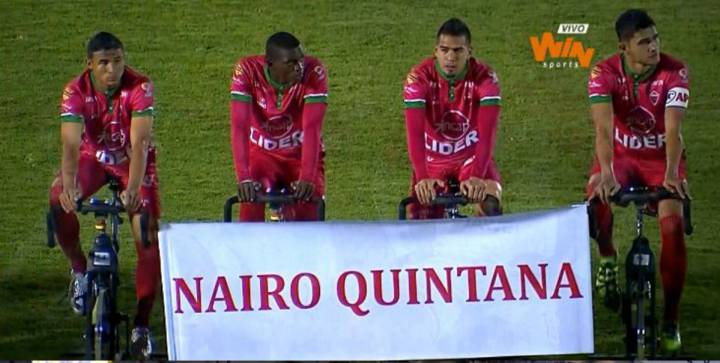 El fútbol colombiano 'pedalea' en homenaje a Nairo y Chaves