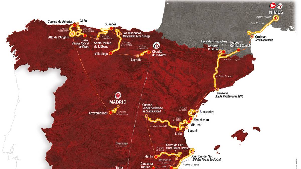 Vuelta a España 2017 Consulta aquí el mapa y todas las etapas de la