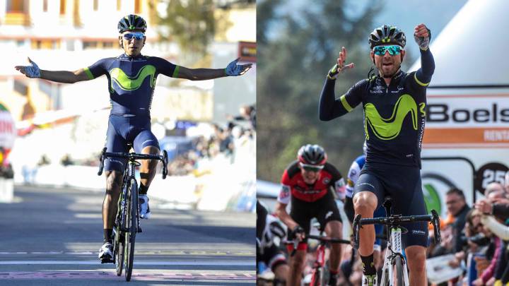 Nairo Quintana y Alejandro Valverde han contribuido de forma decisiva con sus triunfos a que el Movistar haya registrado su mejor inicio histórico en este 2017.