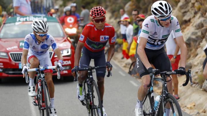 Chris Froome y Nairo Quintana, durante la pasada Vuelta a España.