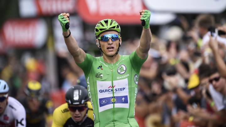 Marcel Kittel celebra su victoria en la décima etapa del Tour de Francia 2017.