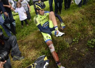 Las caídas lastran a Contador en el Tour de Francia desde 2011