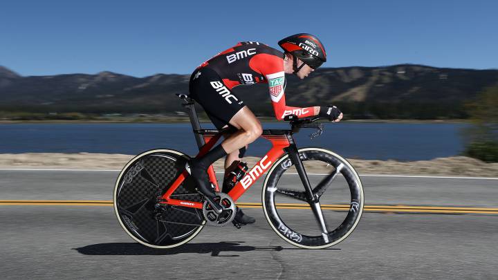 Samuel Sanchez rueda durante la crono del Tour of California.
