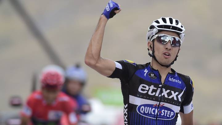 Gianluca Brambilla celebra su victoria en Formigal en la Vuelta a España 2016.