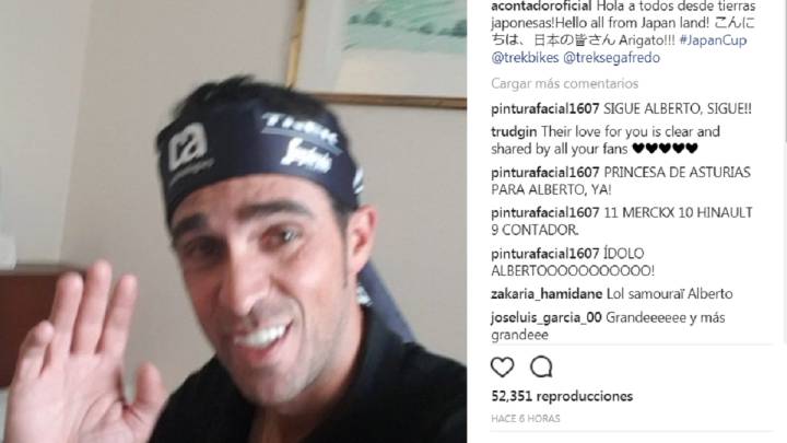 Alberto Contador agrade el apoyo recibido en Japón.