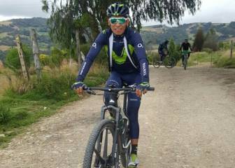 Nairo entrena con bicicleta de montaña y mira el Tour 2018