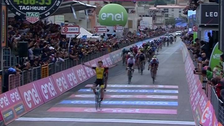 Resumen de la 5ª etapa Giro de Italia 2018: Battaglin se impone en Santa Ninfa; Dennis, líder