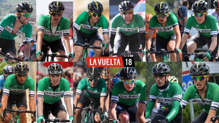 Preselección de 12 ciclistas del Caja Rural para la Vuelta a España 2018.