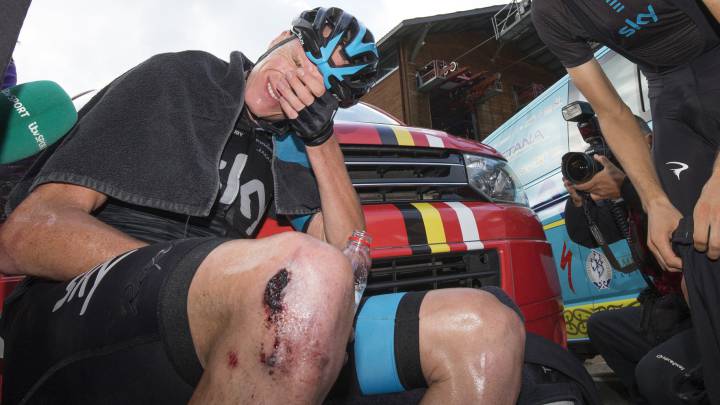 Chris Froome cubrió la etapa reina de Andorra con un pie roto