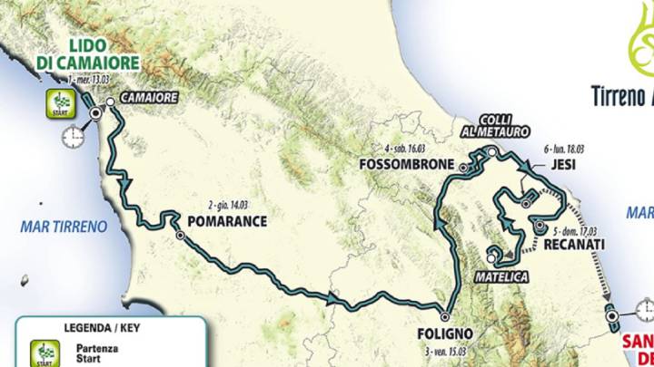 La Tirreno-Adriático presenta nuevo recorrido para 2019