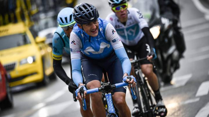 Marc Soler lidera ante Omar Fraile y  David De La Cruz en la fuga de la última etapa de París-Niza 2018.