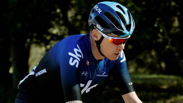El ciclista británico del equipo Sky, Chris Froome durante la tercera etapa de la Volta Ciclista a Catalunya.