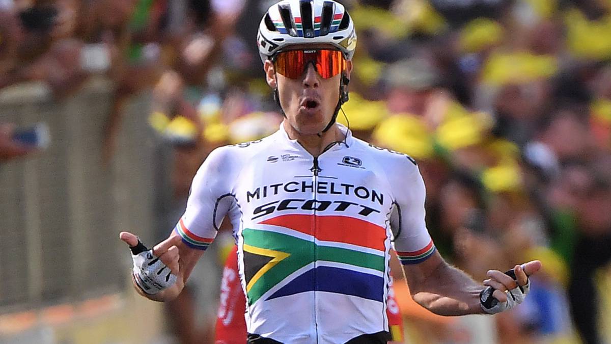 Impey celebra con SudÃ¡frica su primera victoria en el Tour