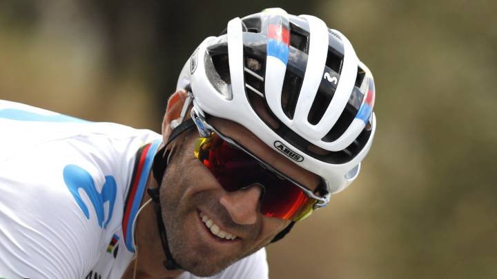 Alejandro Valverde, durante la etapa.