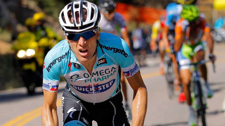 El exciclista estadounidense Levi Leipheimer rueda con el maillot del Omega Pharma Quick-Step.
