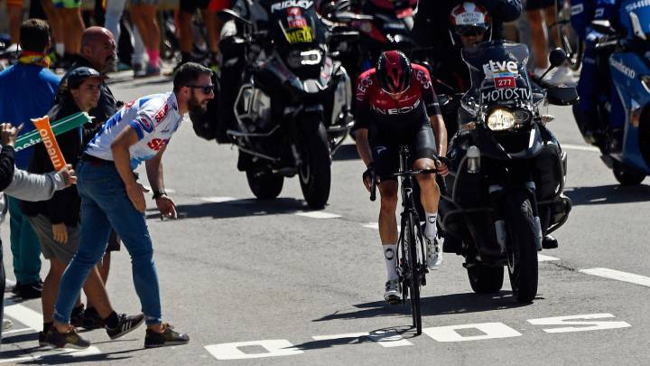 Wout Poels rueda en la fuga durante una etapa de la Vuelta a España.