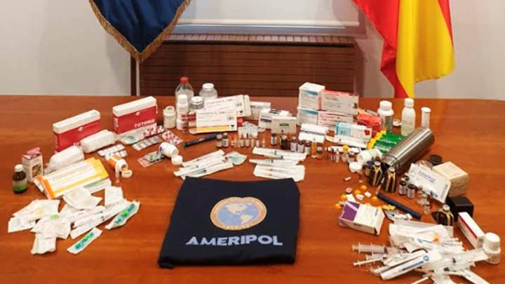 Imagen de los medicamentos y sustancias incautadas durante una operación antidopaje que se ha saldado con 11 detenidos en Madrid y Asturias.