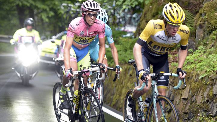 Alberto Contador, durante la 16ª etapa del Giro de Italia 2015 con final en Aprica.