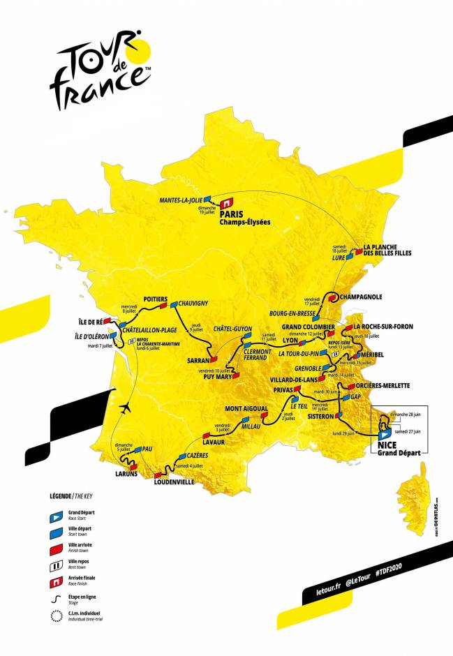 Tour de Francia 2020: etapas, nuevas fechas y recorrido ...