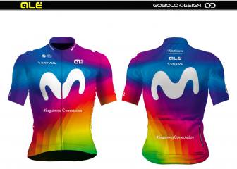 El Movistar presenta el 'maillot solidario' que lucirá en su regreso a la competición
