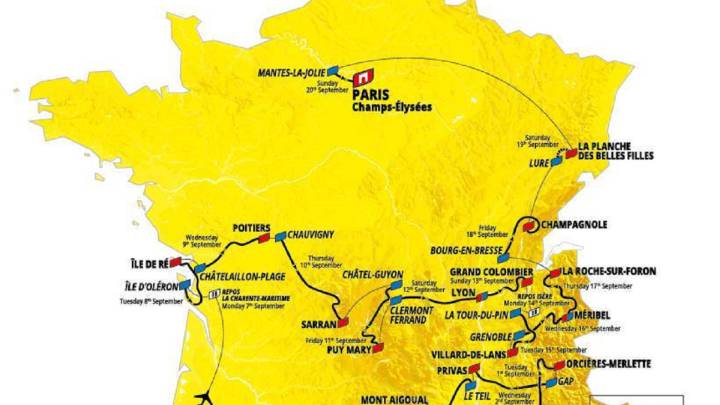 Mapa Tour Francia 2020