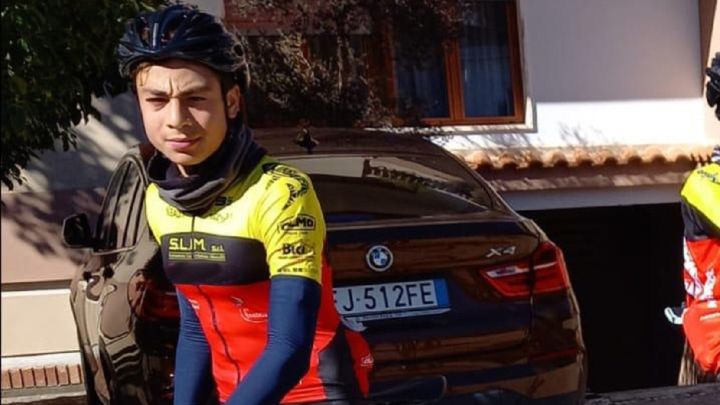 El joven ciclista italiano de 17 años Giussepe Milone.