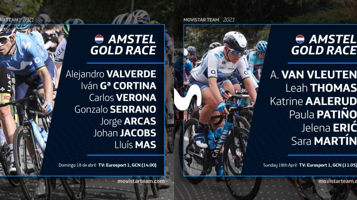 Valverde y Van Vleuten, líderes del Movistar para la Amstel