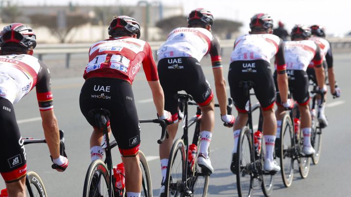 Imagen del equipo UAE Emirates durante el pasado UAE Tour.