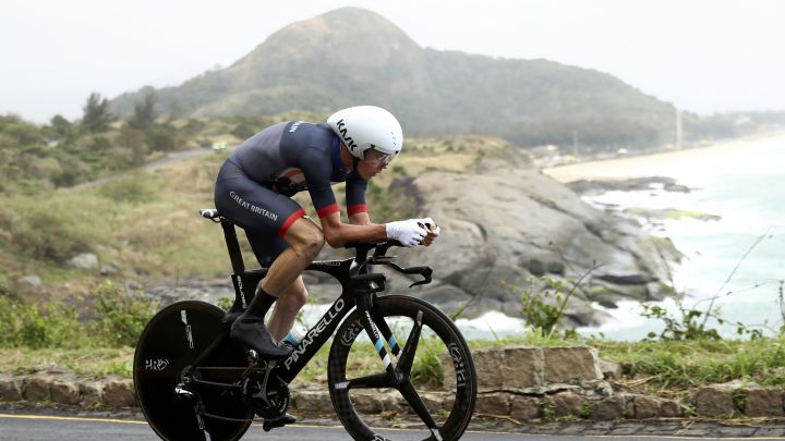 Chris Froome compite en la prueba contrarreloj de los Juegos Olímpicos de Río 2016.