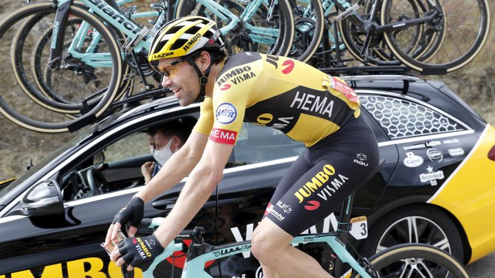 Tom Dumoulin compite durante la tercera etapa de La Vuelta 2020 entre Lodosa y la Lagunda Negra de Vinuesa.
