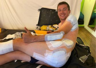 La impactante imagen de Roglic tras su caída