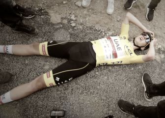 Destrozado en el suelo: El estado de un ciclista tras ganar una carrera