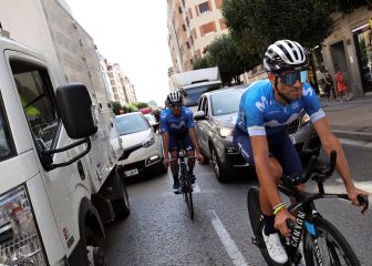 Valverde prepara la contrarreloj entre el tráfico de Burgos