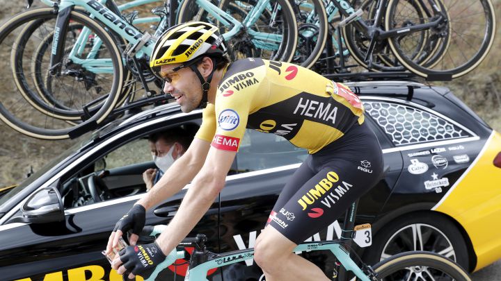 El ciclista neerlandés Tom Dumoulin rueda durante la tercera etapa de la Vuelta a España 2020 entre Lodosa y la Laguna Negra de Vinuesa.