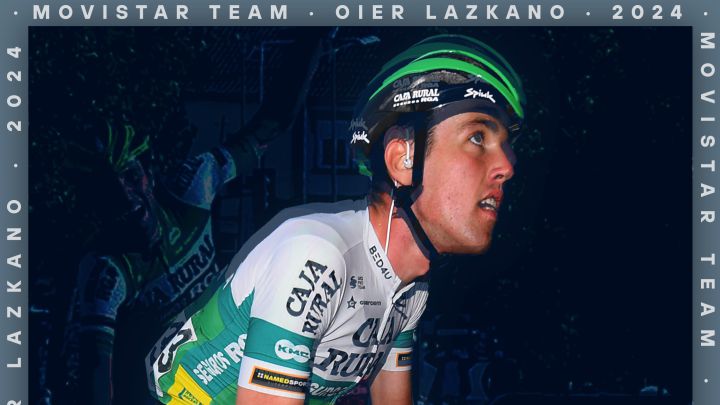 Cartel promocional del equipo Movistar para anunciar el fichaje de Oier Lazkano.