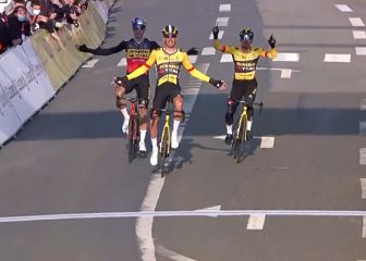 ¡1º, 2º y 3º! Esto sí que es una exhibición: Jumbo se da un festín el primer día de la París-Niza