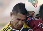 El partido Colombia vs. Venezuela en primer plano