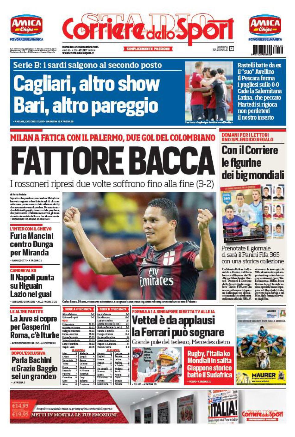 Carlos Bacca: La prensa italiana se rinde ante el primer doblete de