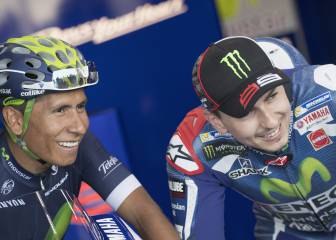 Nairo cambia su bicicleta por la moto de Jorge Lorenzo