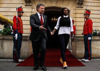 Caterine Ibargüen es homenajeada por el Presidente