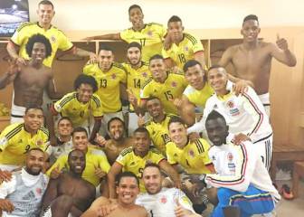 Alegría y salsa en el vestuario de la Selección Colombia