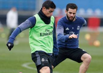 James se exige en el entreno del Madrid y apunta al Celta