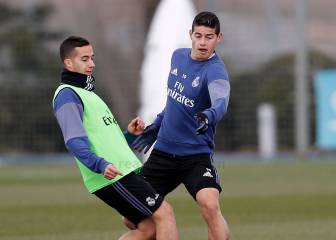 James y el Madrid se entrenan pensando en Napoli