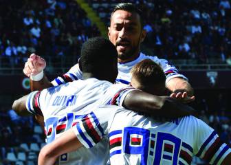 Duván Zapata marca su primer gol con Sampdoria