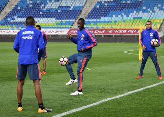 El entrenamiento de Colombia en el Estadio de Suwon