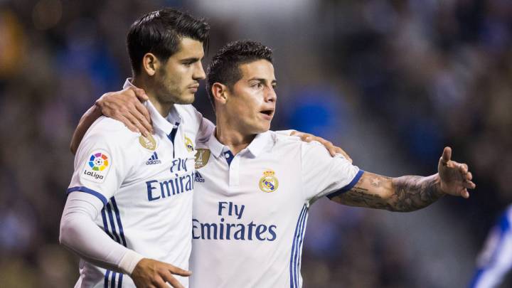 James y Morata fueron compañeros del Real Madrid y ahora están en otro club brillando 