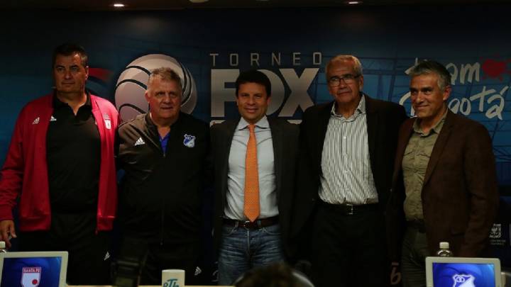 Se hizo la presentación oficial del Torneo Fox Sports con la presencia de los técnicos de América y Santa Fe y los asistentes de Millonarios y Deportivo Cali