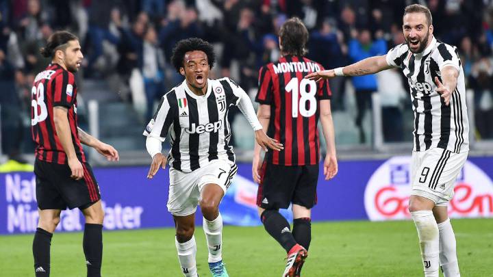 Juan Guillermo Cuadrado marcó gol en el triunfo de Juventus sobre Milan por Seria A