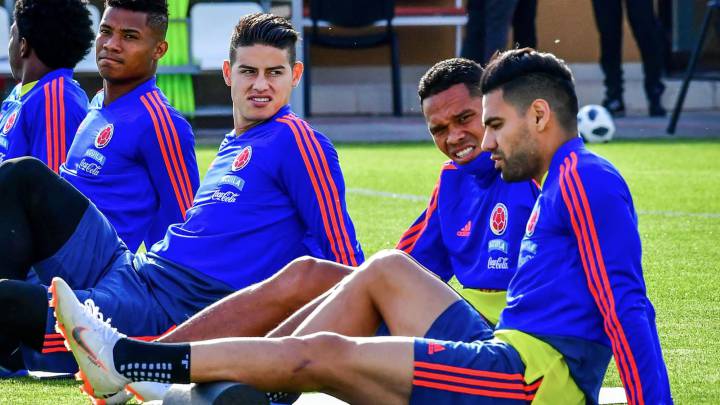 Falcao y James lideran el último entrenamiento de la Selección Colombia antes del viaje a Saransk