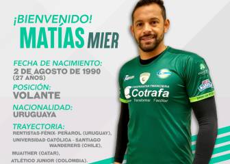 Matías Mier es nuevo jugador de La Equidad